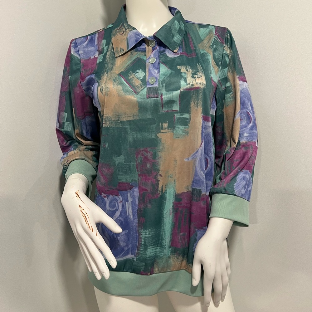 Vintage Blair abstract retro blouse size Medium